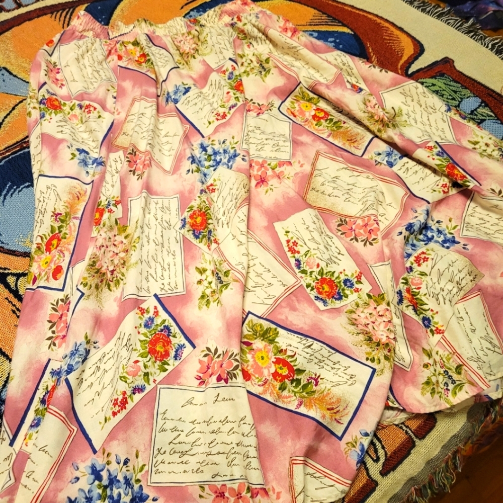 Vintage CottageCore love letter skirt by Kathy Lea